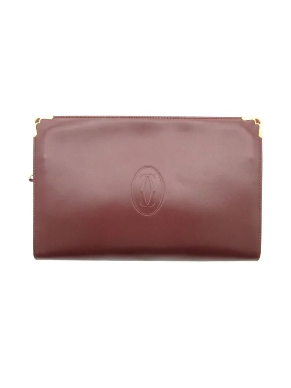 Cartier Clutch Must Line Handbag Vintage Purse Burgundy
